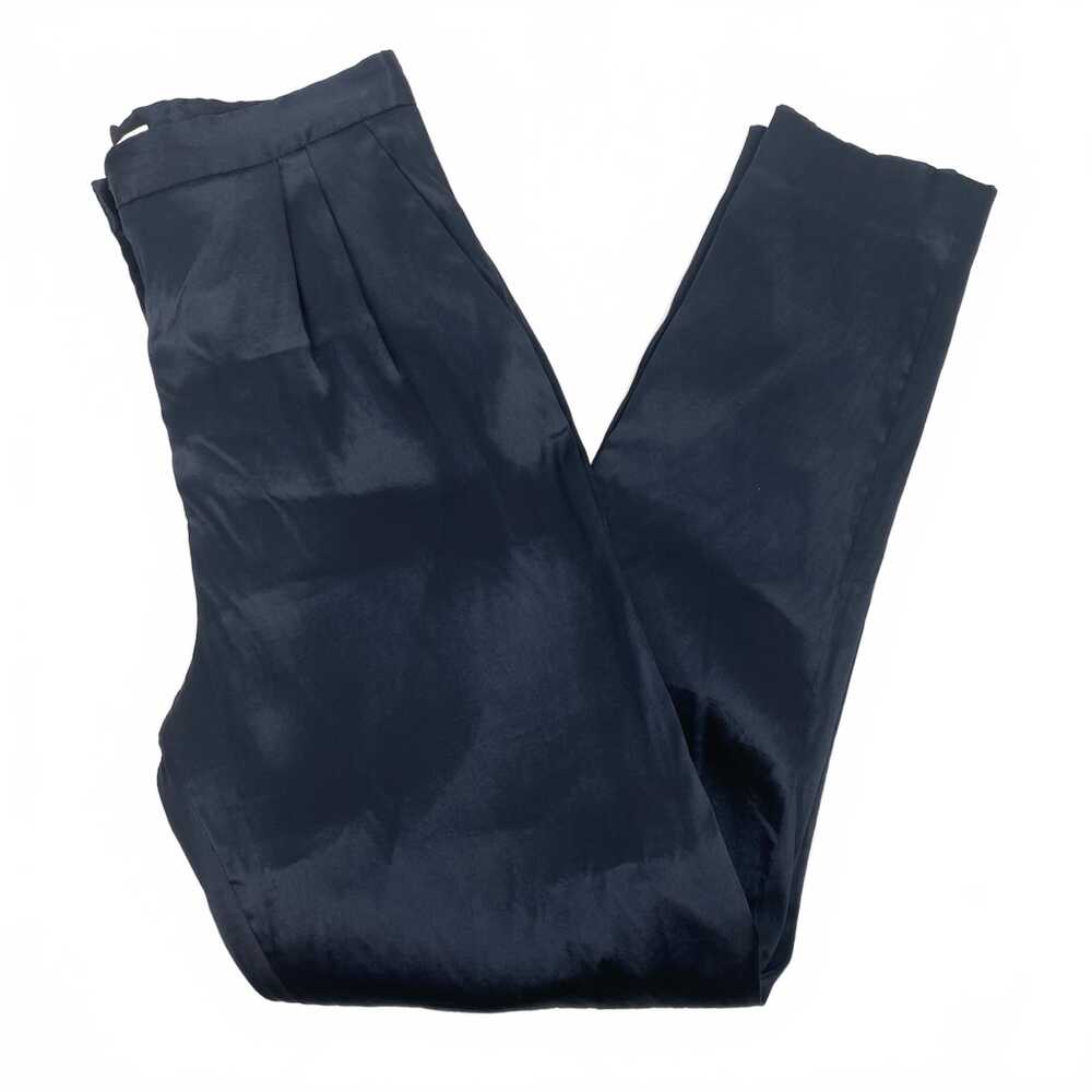 Mansur Gavriel Navy Blue Shiny Trousers | Women’s Size 4